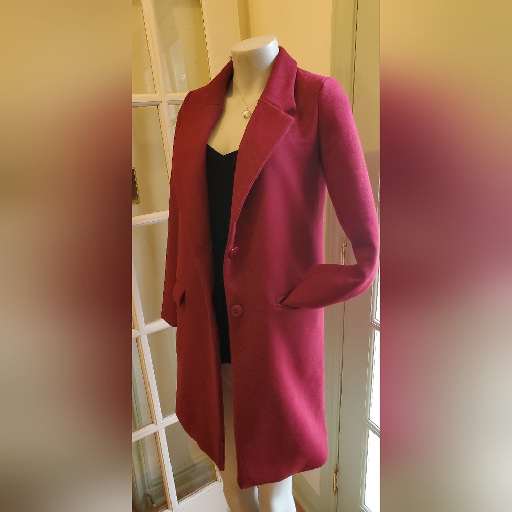 ReVamped Red Over Coat - Picture 3 of 6